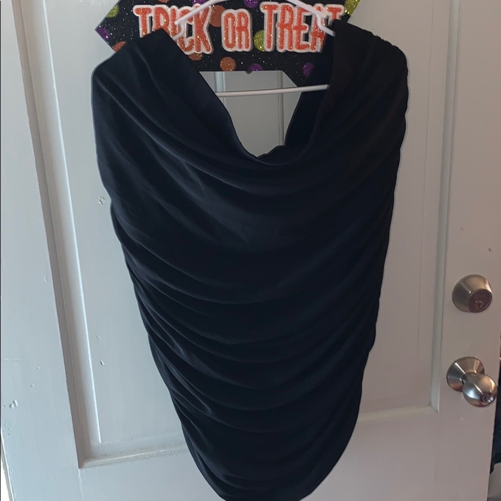 Black Scrunch Pencil Skirt